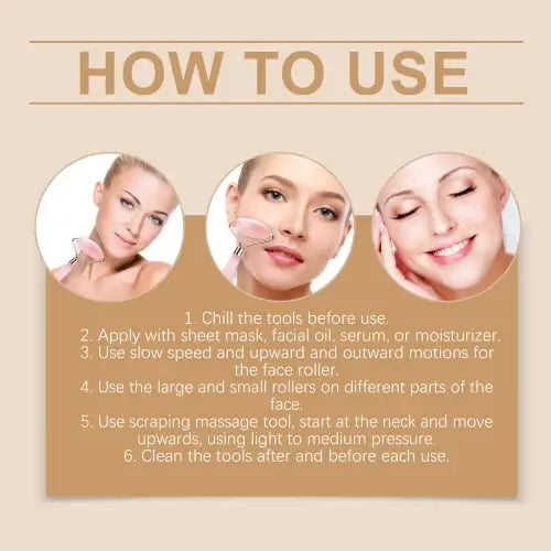 EELHOE Powder Roller Set Soothing Massage Facial Firming Skin Care Massager