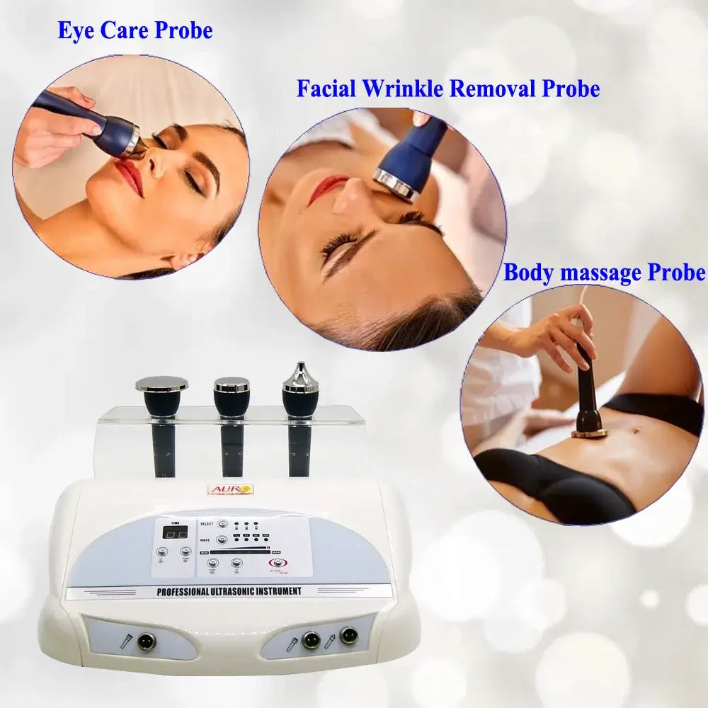 Au-8205 Professional Ultrasonic Physiotherapy Massage Facial Machine 1 Mhz and 1mhz Ultrasound Body Slimming Device