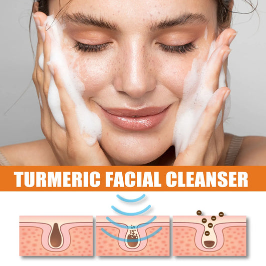 Turmeric Facial Cleanser Deeply Cleanses and Repairs The Skin Barrier Moisturizes Shrinks Pores Oil Control Blackheads Face
