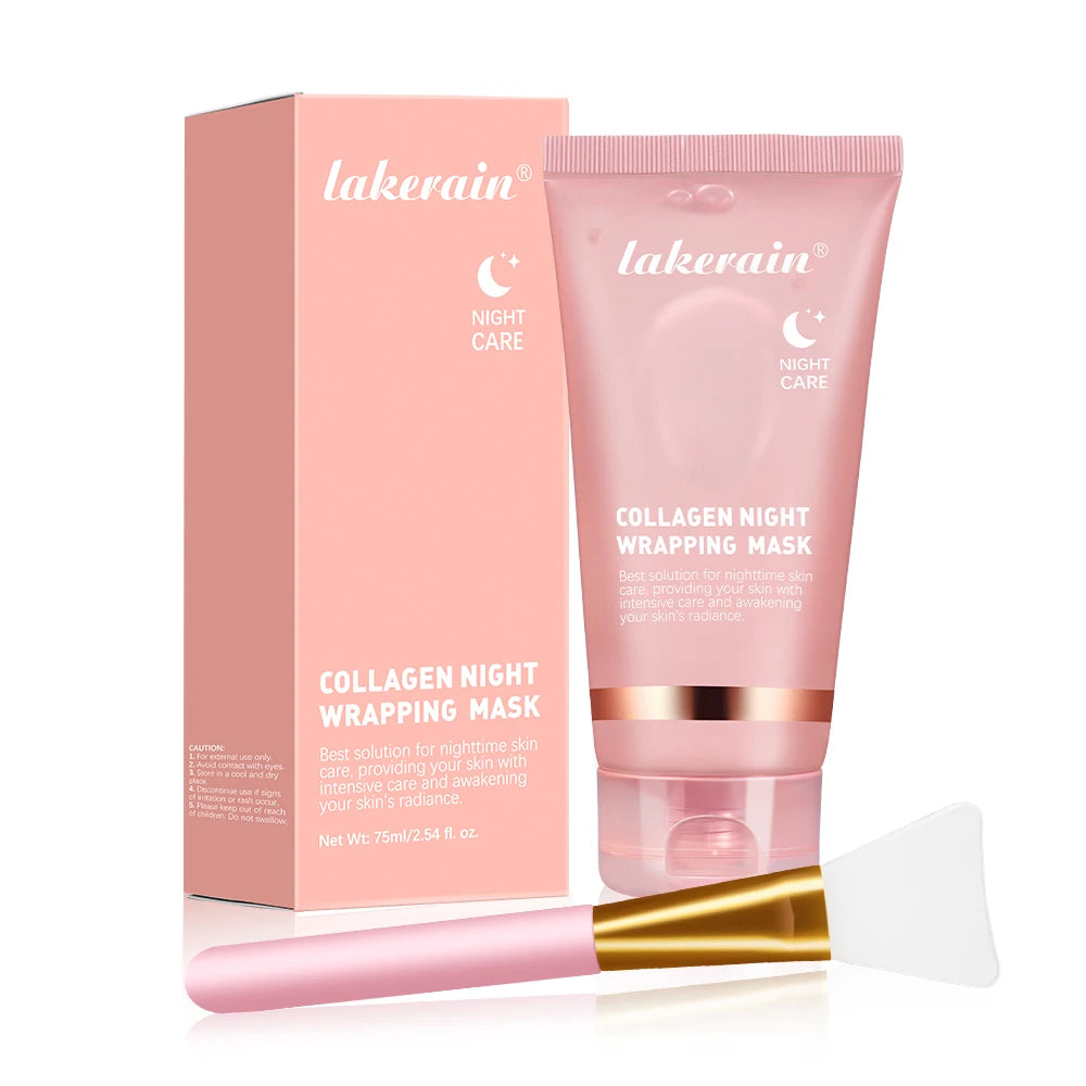Collagen Facial Mask And Brush Set Rejuvenates Moisturizes Brightens Skin For Glowing Elasticity Korean Face Care Treatment