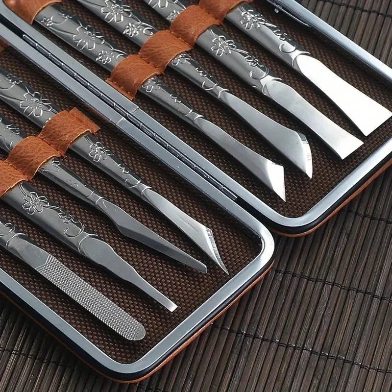 〔E〕Professional Pedicure Tools Set Manicure Kit Stainless Steel Toe Pedicure Knife Nail Clipper Feet Scraper Dead Skin Remover