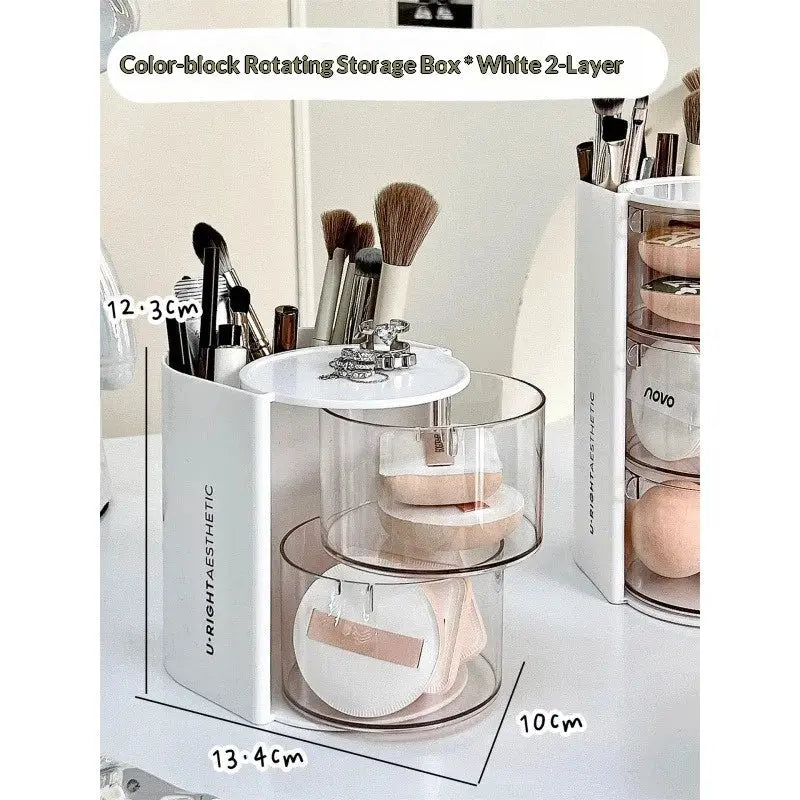 Rotating Dustproof Makeup Puff Storage Organizer My Store 2