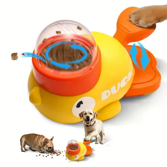 Dog, Cat, Pet Feeder Yellow Duck-Shaped Cat Food Dispenser Training Dog Toy Puzzle Dog Entertainment Toy Cat Toy