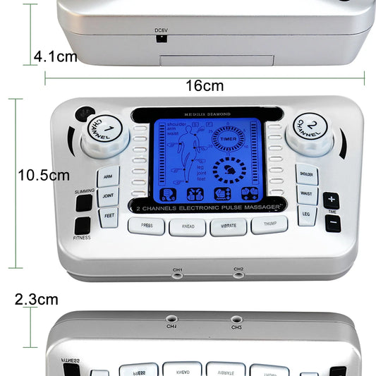 12 Modes EMS TENS Electric Pulse Meridian Therapy Massager Acupuncture Physiotherapy Muscle Stimulator Body Relax Health Care