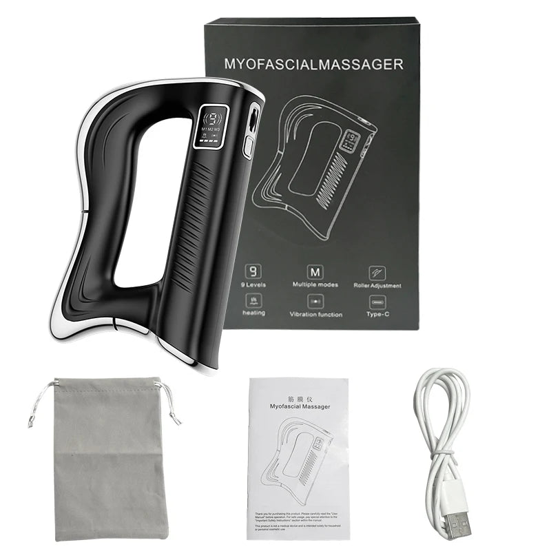 EMS Electric Fascia Scraper Micro Current Compression Muscle Vibration Relaxation Massager Body Lifting Scraper Massage Knife