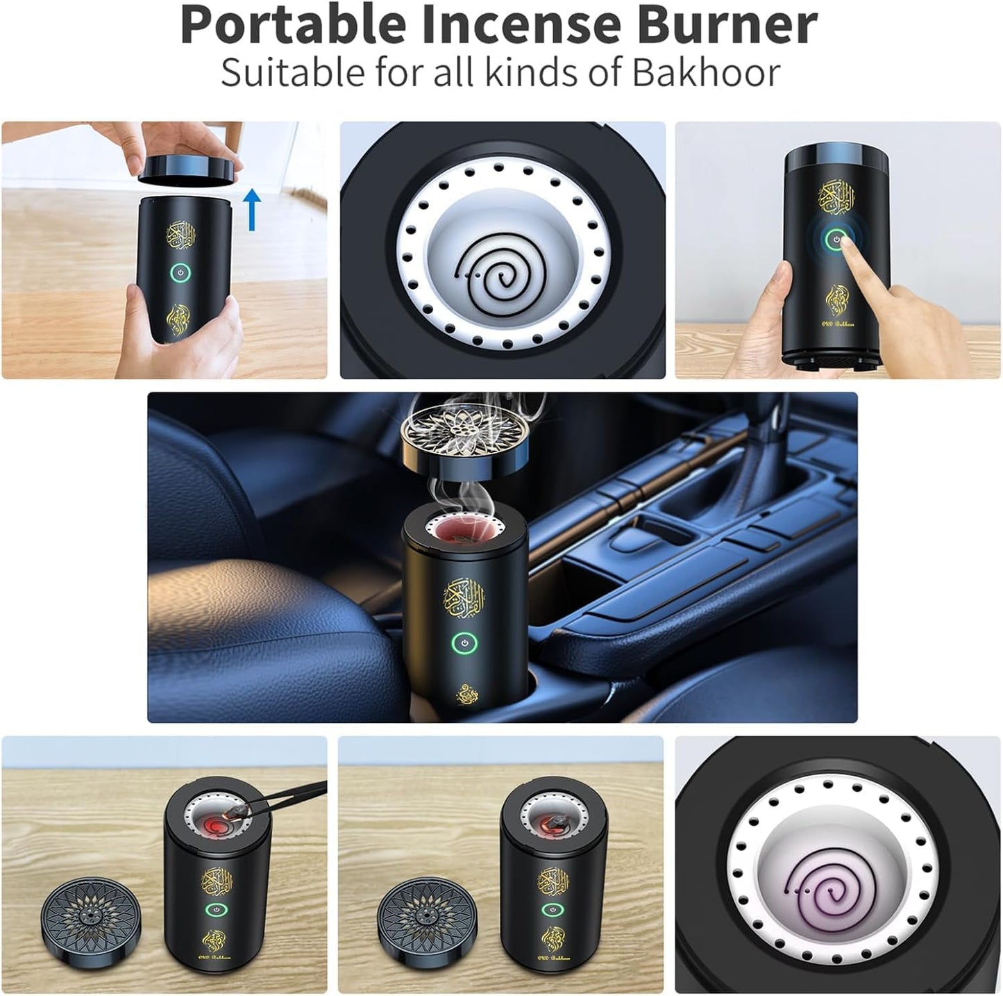 Brûleur d’Encens Électrique 2 en 1 avec Haut-Parleur Coranique, Télécommande, Brûleur de Bakhoor, Diffuseur d’Arômes pour Voiture, Bureau, Maison, Chambre, Salon, Bureau d’Étude, Spa Karamats.fr