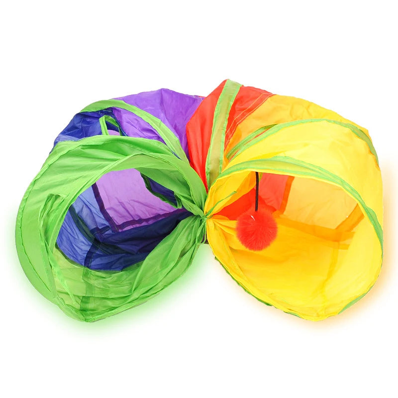 Cat Tunnel Pet Tube Collapsible Play Toy Indoor Outdoor Kitty Puppy Toys for Puzzle Exercising Hiding Training Dureve