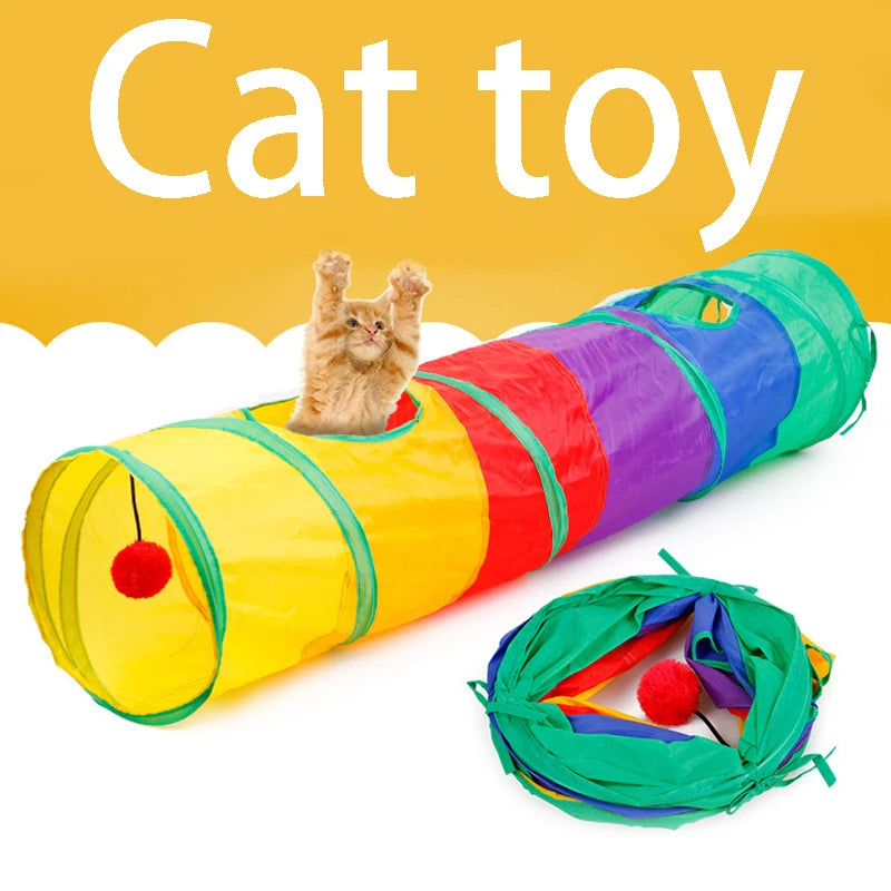 Cat Tunnel Pet Tube Collapsible Play Toy Indoor Outdoor Kitty Puppy Toys for Puzzle Exercising Hiding Training Dureve