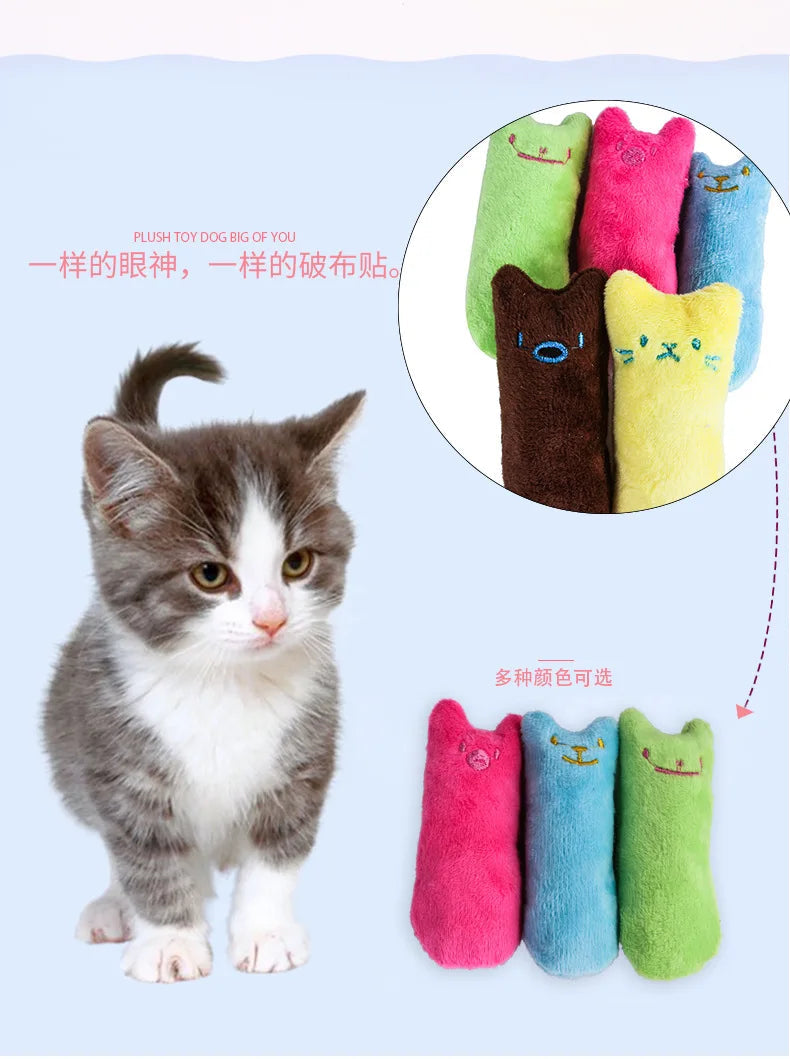 Teeth Grinding Catnip Toys Funny Interactive Plush Cat Toy Pet Kitten Chewing Vocal Toy Claws Thumb Bite Cat mint For Cats Dureve