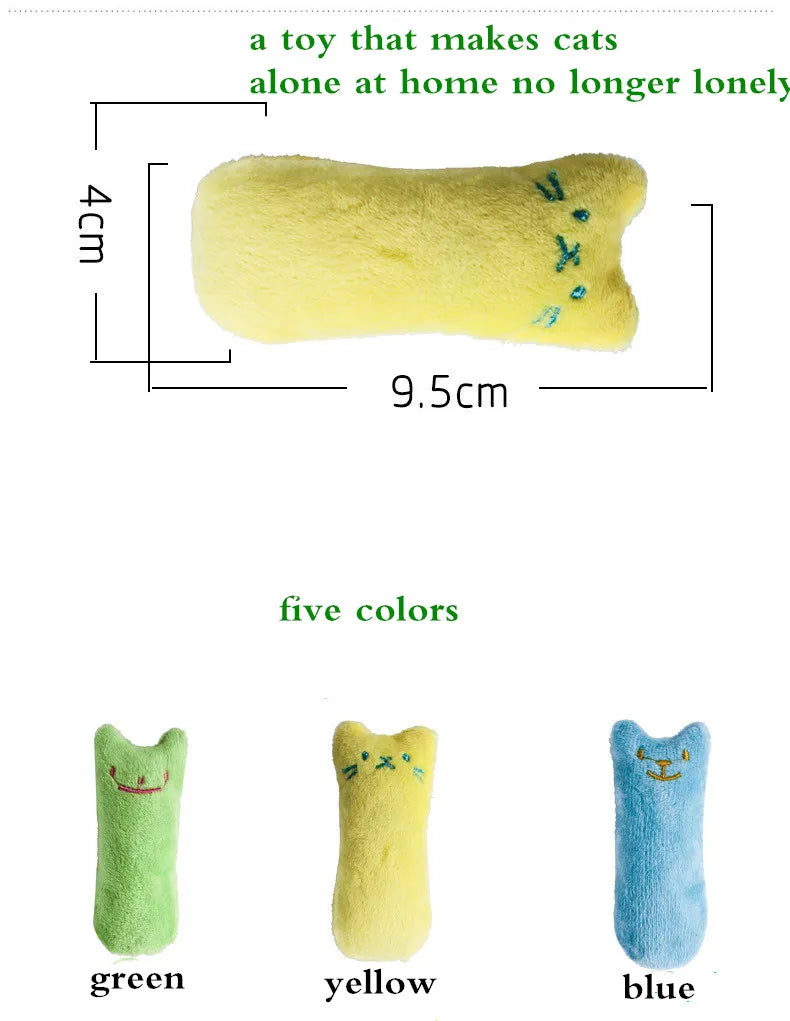 Teeth Grinding Catnip Toys Funny Interactive Plush Cat Toy Pet Kitten Chewing Vocal Toy Claws Thumb Bite Cat mint For Cats Dureve