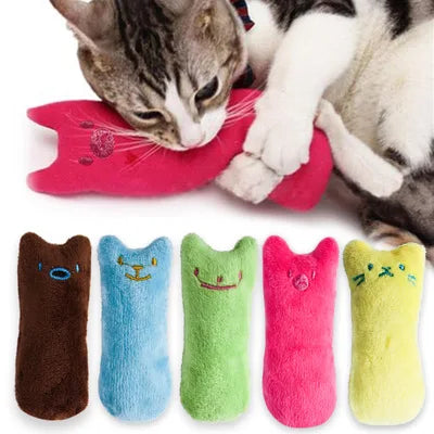 Teeth Grinding Catnip Toys Funny Interactive Plush Cat Toy Pet Kitten Chewing Vocal Toy Claws Thumb Bite Cat mint For Cats Dureve