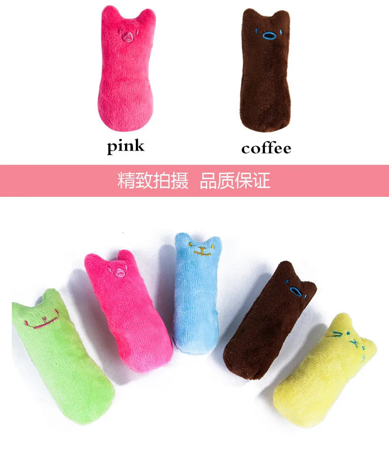 Teeth Grinding Catnip Toys Funny Interactive Plush Cat Toy Pet Kitten Chewing Vocal Toy Claws Thumb Bite Cat mint For Cats Dureve