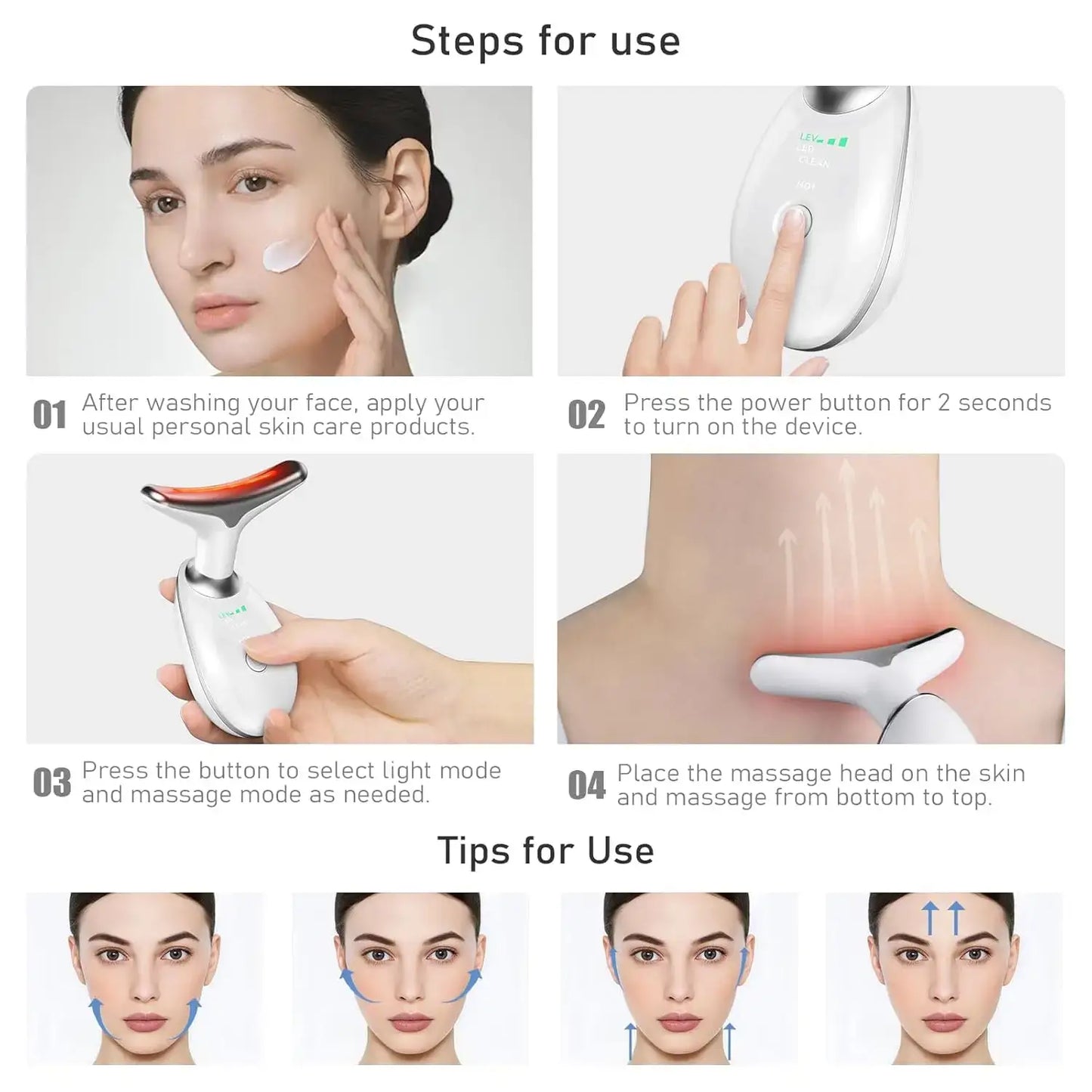 Best Seller 3 in 1 Face Massager Electric Facial Beauty Neck Face Lifting Massage,facial Massage Soft Brush