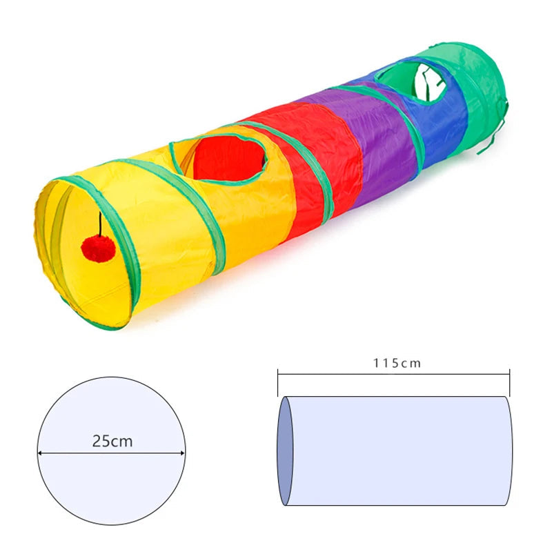Cat Tunnel Pet Tube Collapsible Play Toy Indoor Outdoor Kitty Puppy Toys for Puzzle Exercising Hiding Training Dureve