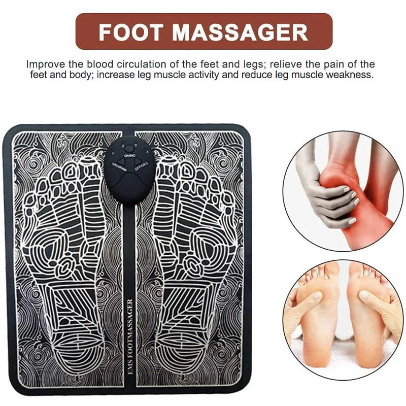 EMS Electric Massage Mat with Muscle Stimulator and TENS Therapy for Blood Circulation and Muscle Relaxation
