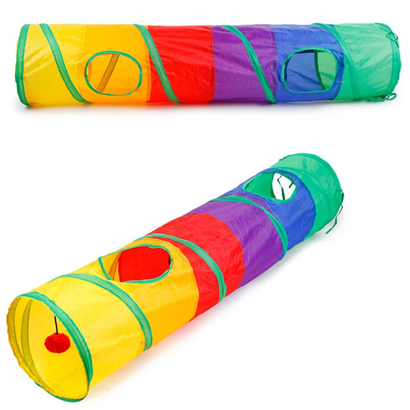 Cat Tunnel Pet Tube Collapsible Play Toy Indoor Outdoor Kitty Puppy Toys for Puzzle Exercising Hiding Training Dureve