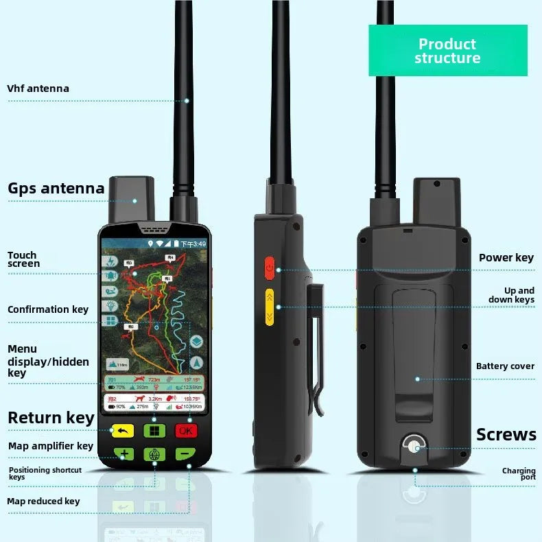 Eseek GPS Hunter Dog Tracker for Hunting Dogs Pet Training Supplies With Handheld And 2 Training Collars
