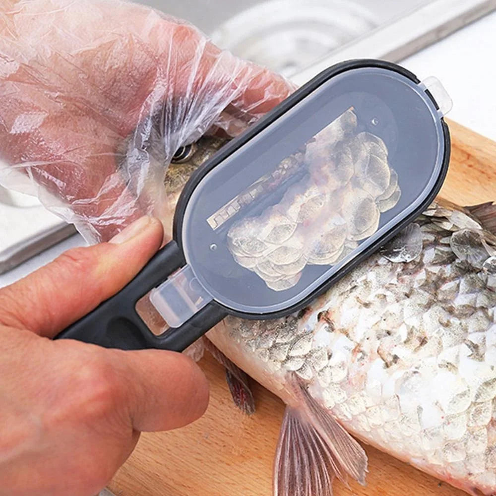 Fish Skin Brush Fast Remove Fish Scale Scraper Planer Tool Fish Scaler Fishing Knife Cleaning Tools Kitchen Cooking Accessorie