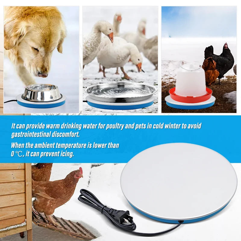Poultry Pet Animals Chicken Drinking Heating Water Heater Agriculture Equipment  220V Farm Drinker for bird Chicken Drinker