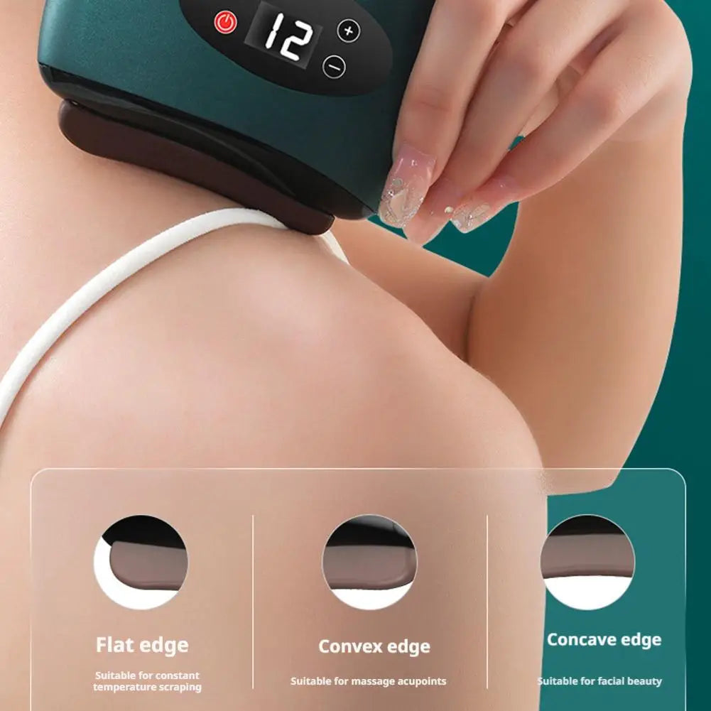 Massageador elétrico guasha, compressa quente, massageador de olhos, pedra, aquecimento, vibração, raspagem, pescoço, rosto, lev