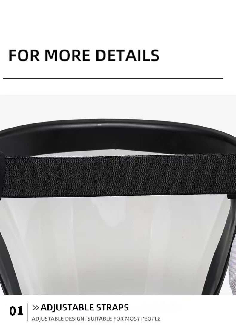 Anti-Fog Full Face Shield With Filters Kitchen Oil-Splash Face Mask Work Protection Mask Safety Glasses Protective Cover Mask
