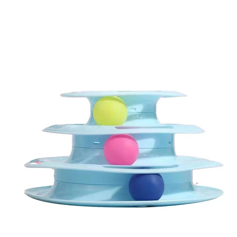 3 Layer Cat Turntable Interactive Track Toy – Cat Space Tower My Store 2
