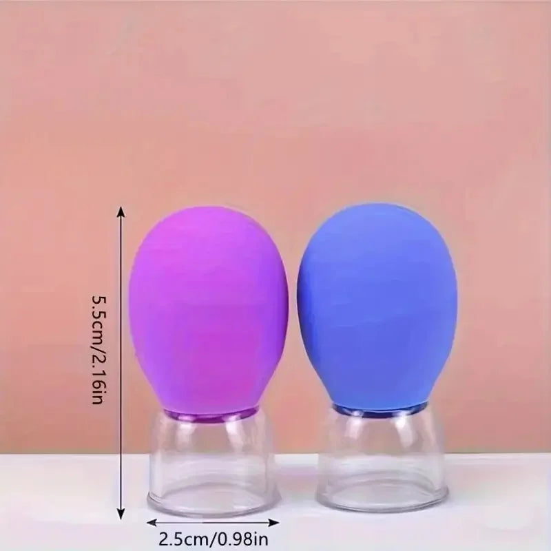 Facial Lifting Massage Cup: Vacuum Suction for Firming Chin & Smile Lines, Portable, No Electricity Needed, Beige