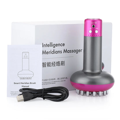 Eletric Guahsa Massager Meridian Massage Brush Lymphatic Drainage Machine Heating Microcurrent Body Back Massager Anti Cellulite