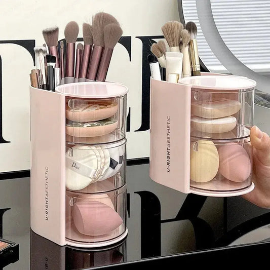 Rotating Dustproof Makeup Puff Storage Organizer My Store 2