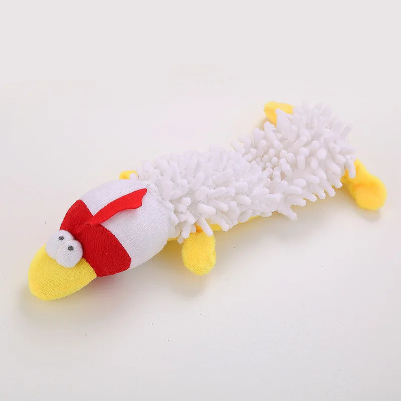 Pet Dog Plush Sound Toy Cute Frog Hippo Shape Mop Fur Shell Design Durable Teeth Grinding Chew Toys for Puppy Small Dogs Dureve