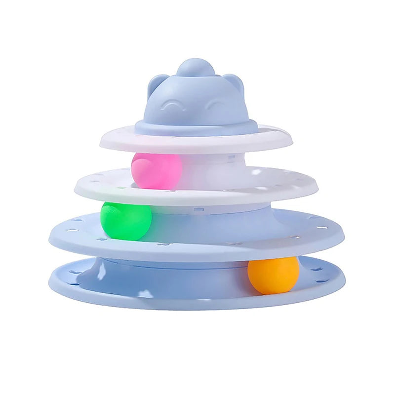 3 Layer Cat Turntable Interactive Track Toy – Cat Space Tower My Store 2