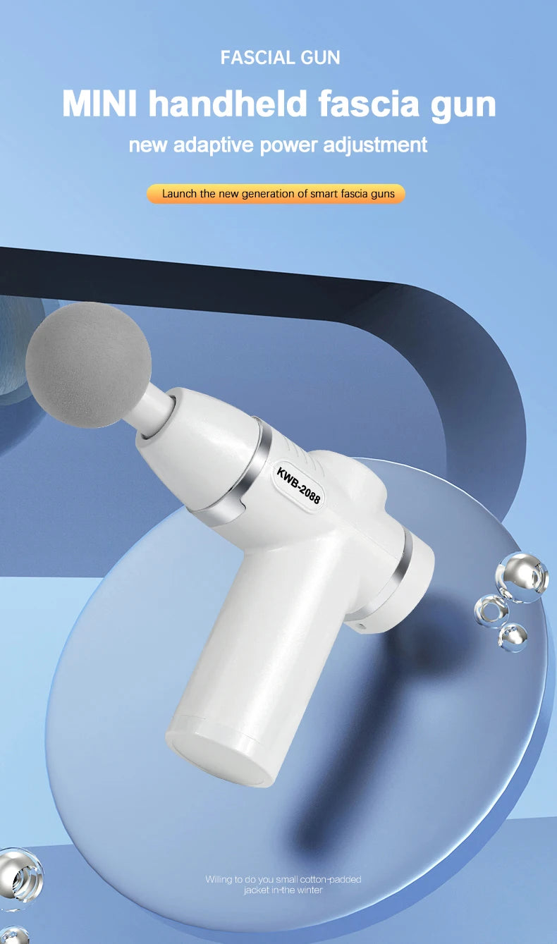 Fascia gun with 12 massage heads, muscle massage gun, new mini massager for relaxing and tapping muscles
