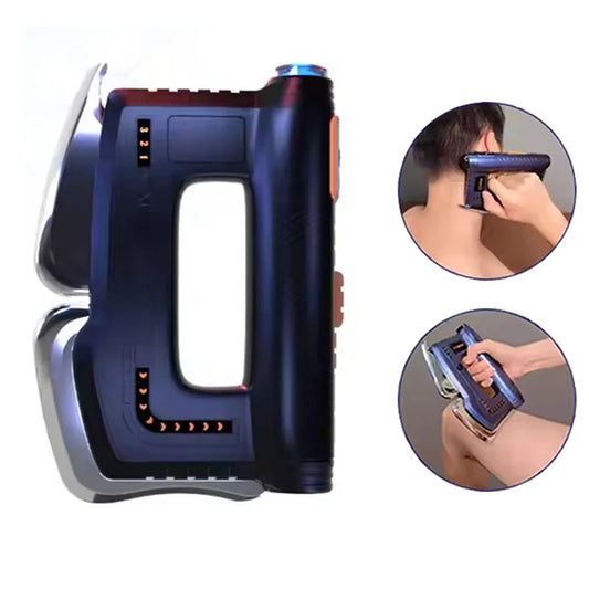 Fascia Gun Gua Sha Scraping Myofascial Massage Machine EMS Red Light Therapy Heated Muscle Scraper with Heating Back Massager