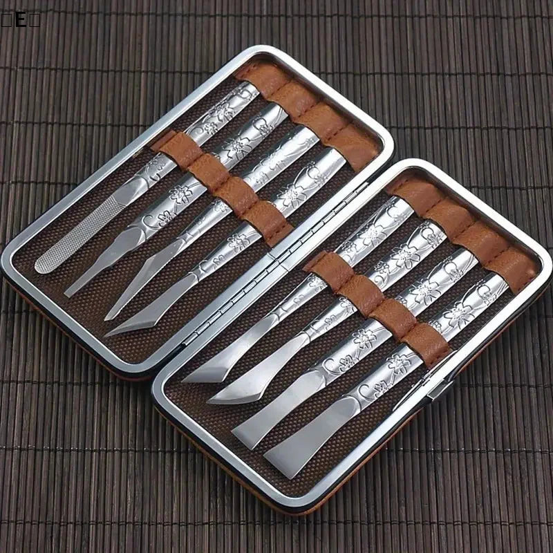 〔E〕Professional Pedicure Tools Set Manicure Kit Stainless Steel Toe Pedicure Knife Nail Clipper Feet Scraper Dead Skin Remover