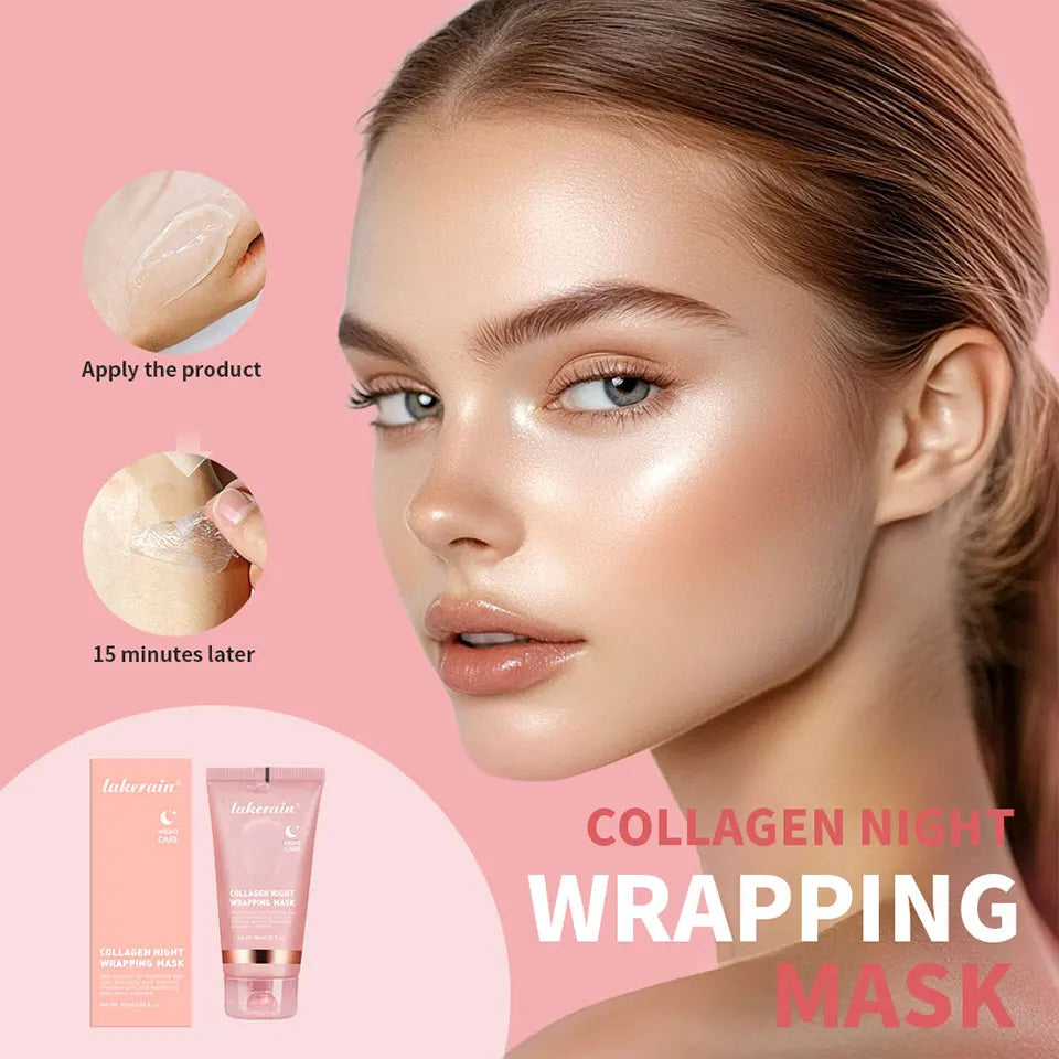 Collagen Facial Mask And Brush Set Rejuvenates Moisturizes Brightens Skin For Glowing Elasticity Korean Face Care Treatment