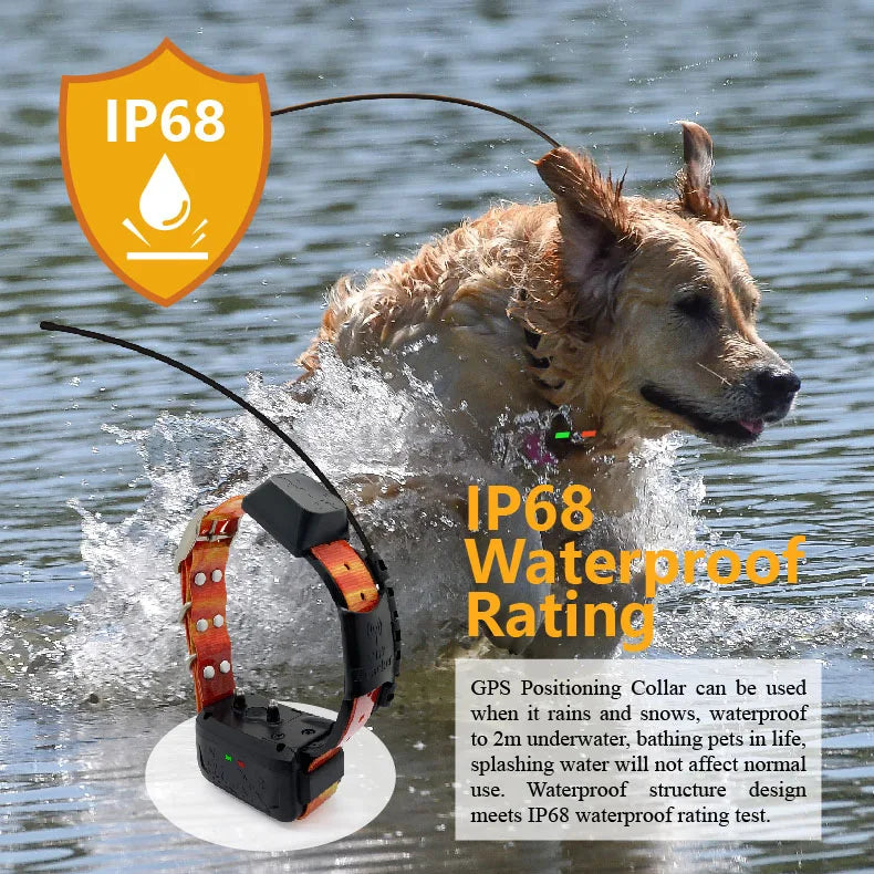Eseek GPS Hunter Dog Tracker for Hunting Dogs Pet Training Supplies With Handheld And 2 Training Collars