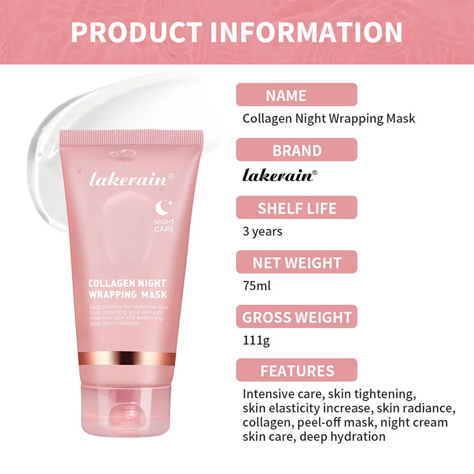 Collagen Facial Mask And Brush Set Rejuvenates Moisturizes Brightens Skin For Glowing Elasticity Korean Face Care Treatment