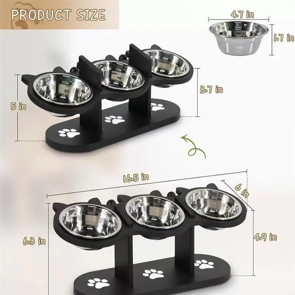 Dog Elevated Feeder Pet Food Water Bowls for Bulldog Puppy Kitten Dish Feeding and WaterSupplies for Small Dogs Accessories