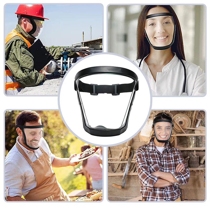Anti-Fog Full Face Shield With Filters Kitchen Oil-Splash Face Mask Work Protection Mask Safety Glasses Protective Cover Mask