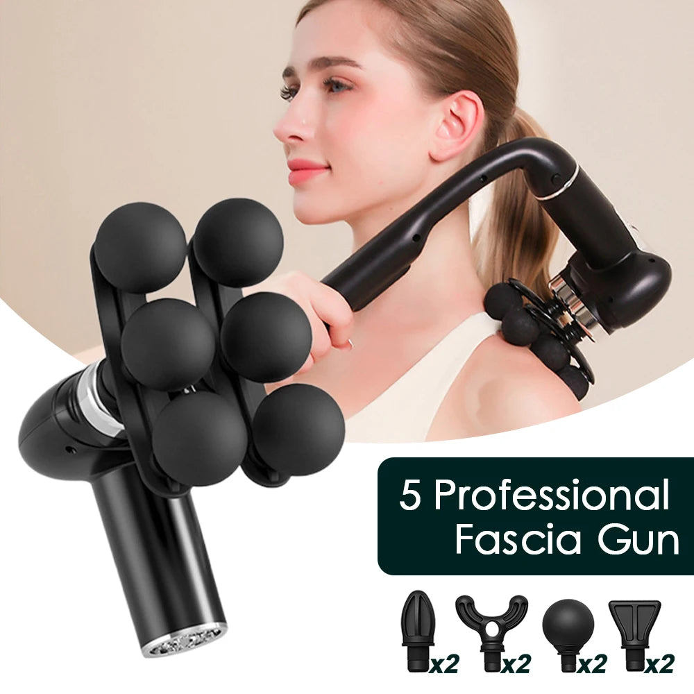 Handle Fascia Gun Professional Fascia Massage Gun Neck Shoulder Back Leg Massager 6 Gears Adjust Muscle Relaxation masajeador