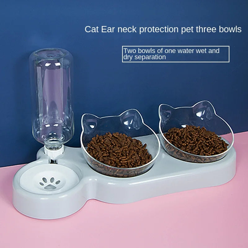 3K Pet SuppliesElevated Bowls For Cats And DogsDurable Double Cat And Dog Bowl FeedersElevated Cat Feeding And Drinking Supplies