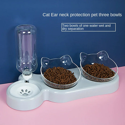 3K Pet SuppliesElevated Bowls For Cats And DogsDurable Double Cat And Dog Bowl FeedersElevated Cat Feeding And Drinking Supplies