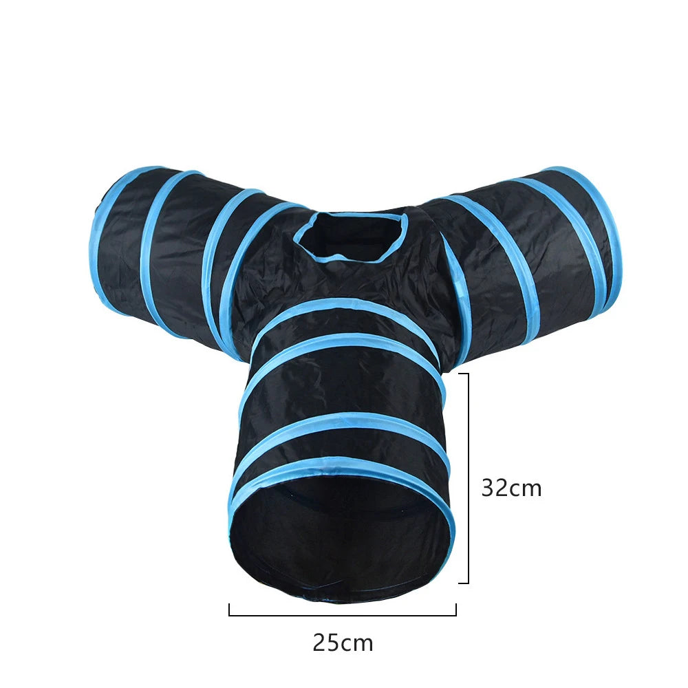 Cat Tunnel Pet Tube Collapsible Play Toy Indoor Outdoor Kitty Puppy Toys for Puzzle Exercising Hiding Training Dureve