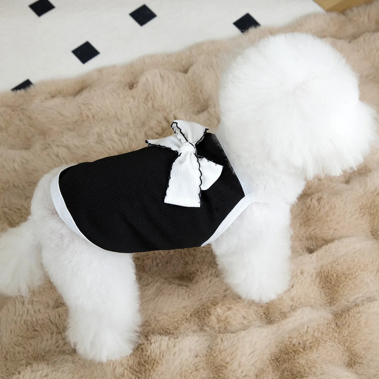 Pet Bow Vest Cat Clothes Thin Spring/summer Princess Camisole Vest Teddy Summer Simple Sun Protection Short Sleeved Shirt