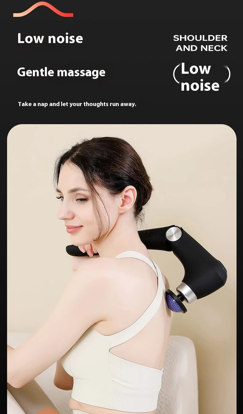 Fascia Gun Massage with Hot and Cold Heads Adjustable Angles Portable Percussion Back Massager for Muscle Neck Body Fitness