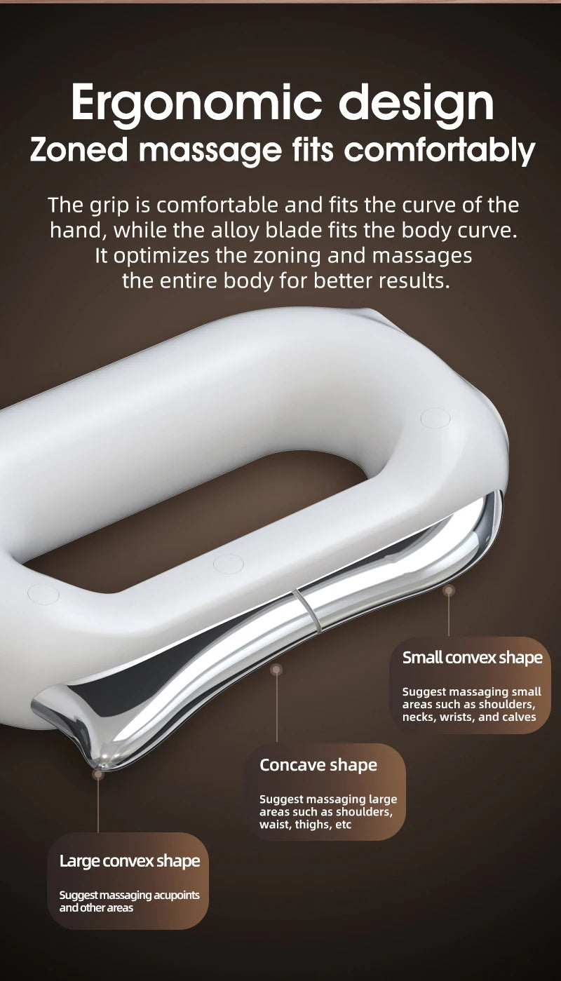Electric Heating Fascia Massager Body Scraping Microcurrent Vibration Muscle Relaxation Body Lifting Guasha Massage Knife