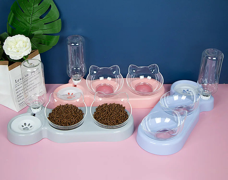 3K Pet SuppliesElevated Bowls For Cats And DogsDurable Double Cat And Dog Bowl FeedersElevated Cat Feeding And Drinking Supplies