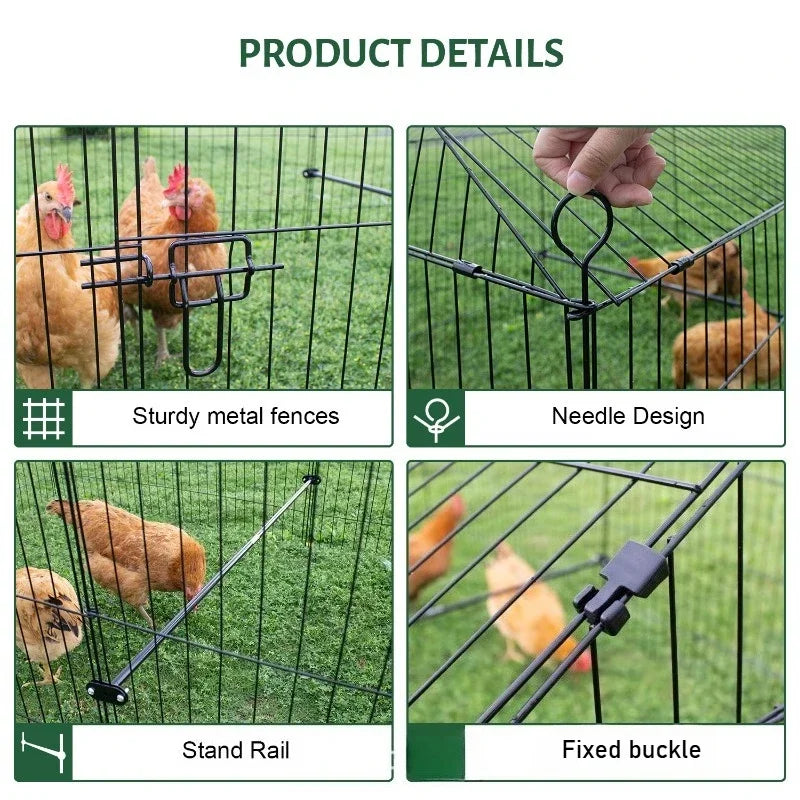 Foldable and Detachable Outdoor Poultry Cages Multifunctional Farm Animal Supplies Large Chicken Coop Walk-in Poultry Run