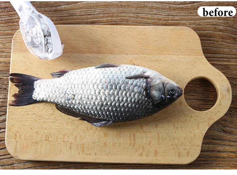 Kitchen Tools Fish Scales Graters Scraper Fish Cleaning Tool Scraping Scales Device with Cover Home Kitchen Cooking Fish Tool