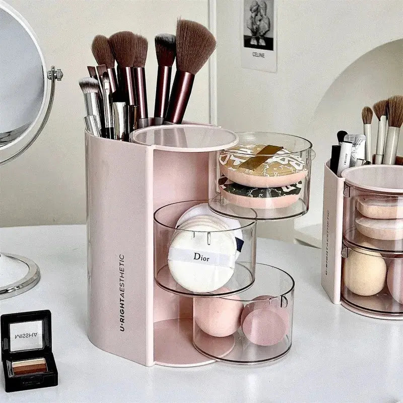 Rotating Dustproof Makeup Puff Storage Organizer My Store 2